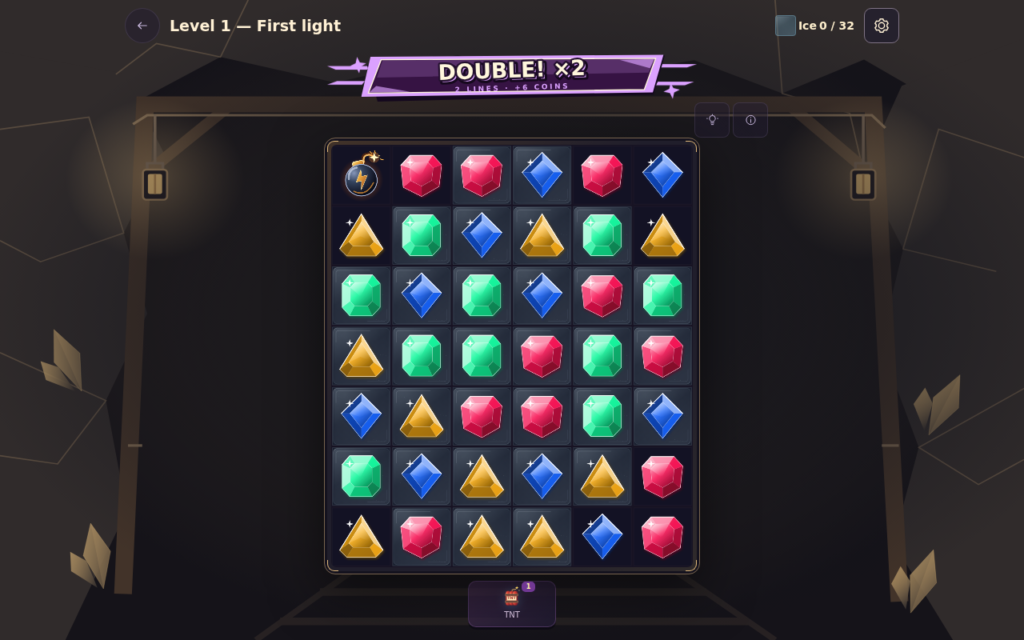 Prospect Hollow Double times two combo alert displayed in a separate area above the jewel board.